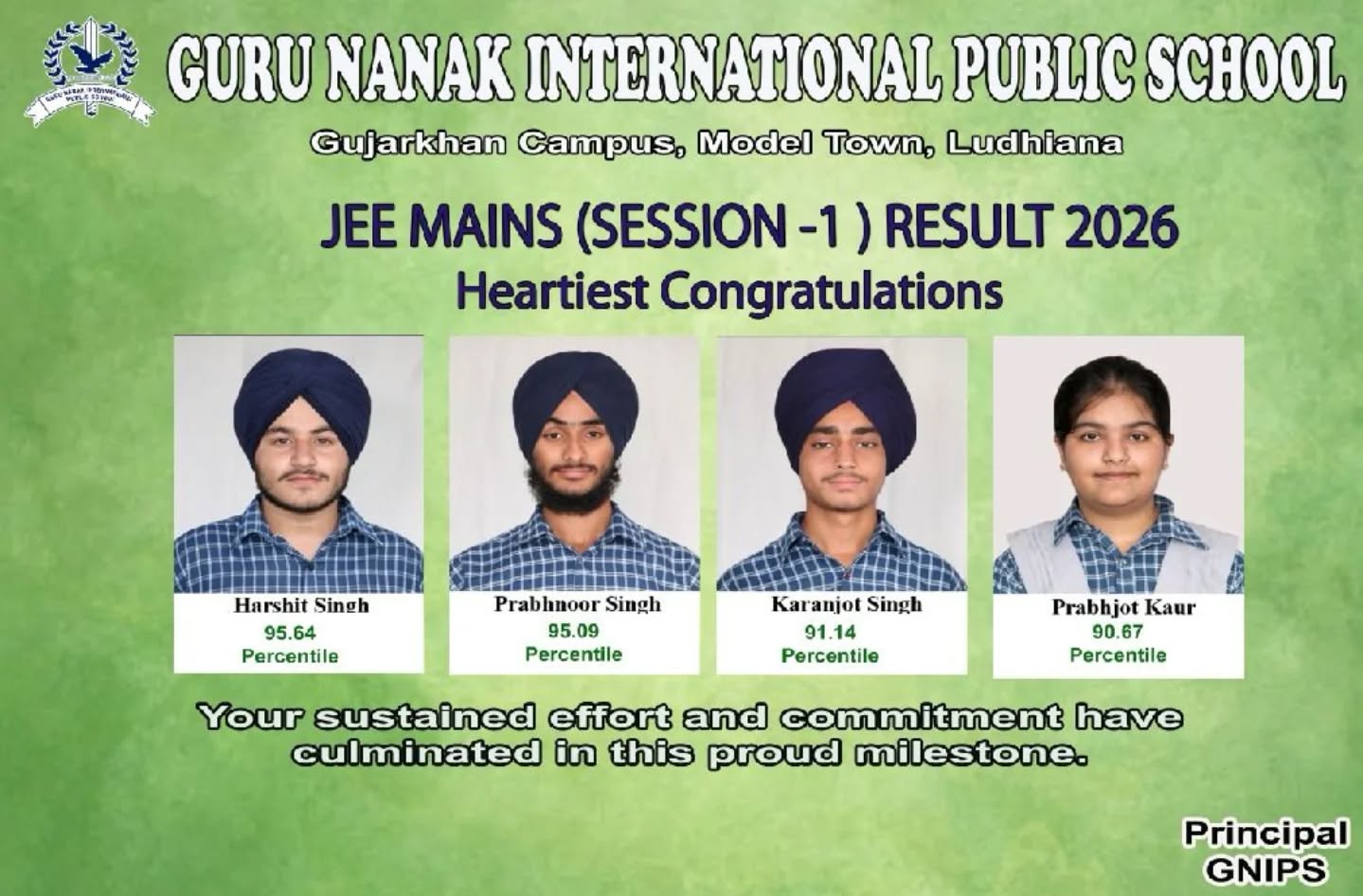 Outstanding Result JEE Mains (Session 1) 2026